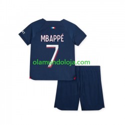 Camisola Paris Saint-Germain Mbappé 7 Criança Equipamento Primeiro 2023-2024 Manga Curta